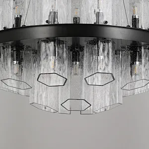 Elevate Your Interiors with the Hexagonal Textured Glass Chandelier: A Modern Lighting Marvel